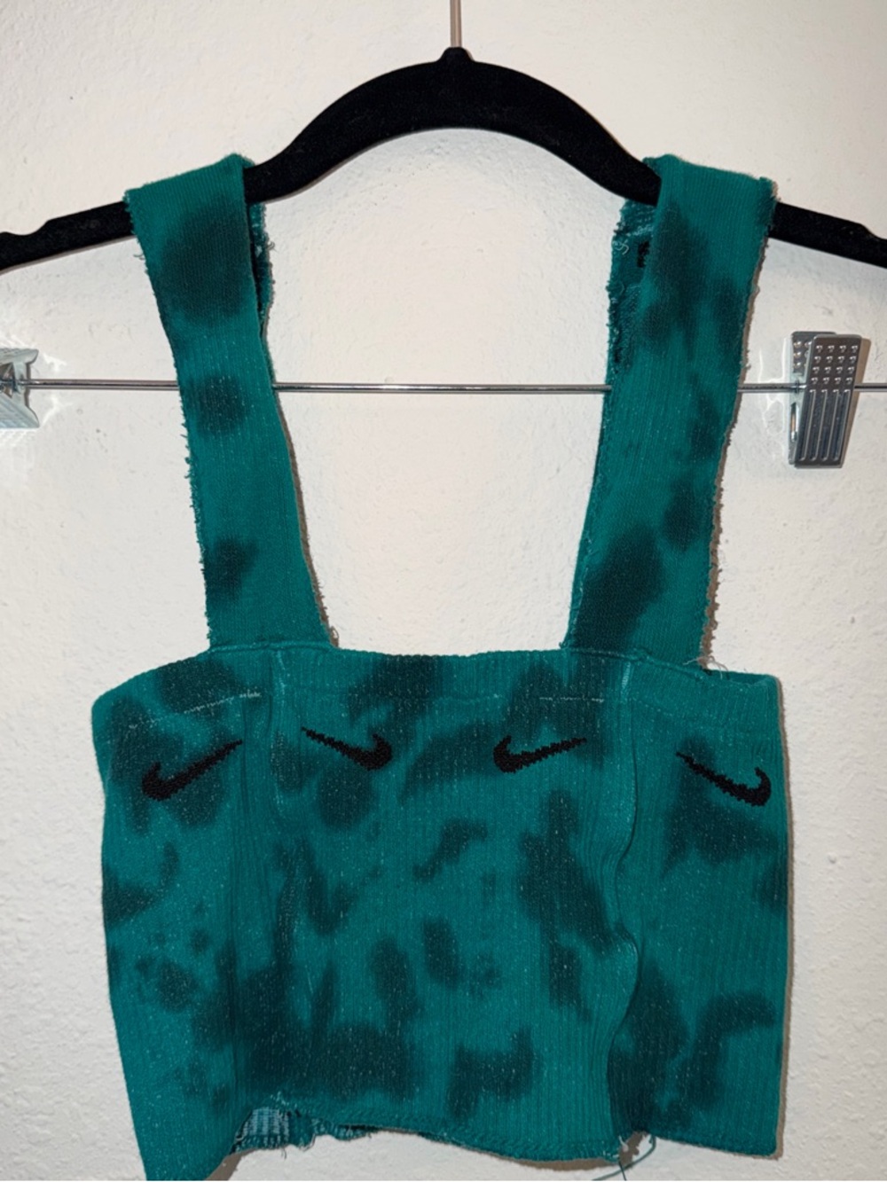 Nike Sock Teal Cropped Tank with Black Swoosh Accents